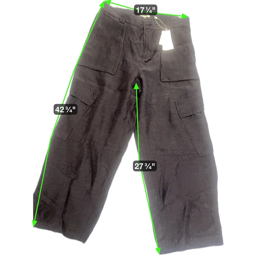 Vince Women's Linen Blend Cargo Pants Size 14 Utility Style‎ Trousers